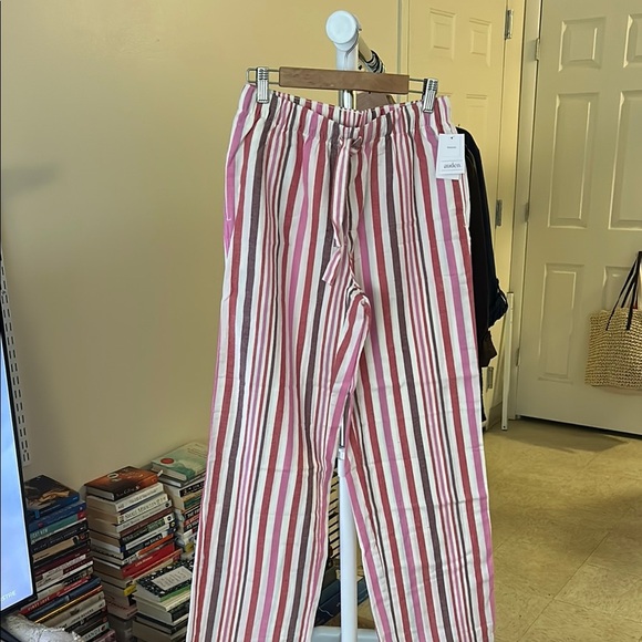 Striped Pink and White Pajama Pants - Picture 1 of 6